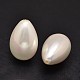 Perle di perle di conchiglia a goccia semiforate X-BSHE-M005-09I-1