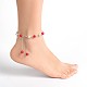 Round Glass Pearl Anklets AJEW-AN00062-6