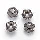 6 -petal tibetischen Stil Legierung Blume Perlenkappen TIBE-S220-B-RS-1