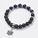 Natural Lava Rock Beads Charm Bracelets BJEW-O161-32-1