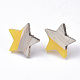 Resin & Wood Stud Earrings EJEW-N017-001A-C05-2