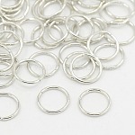 Anellini di Ferro, anelli di salto aperti, nichel libero, colore platino, 21 gauge, 4x0.7mm, diametro interno: 2.6mm, circa 24000pcs/1000g