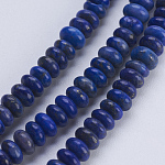 Natürlicher Lapislazuli Perlenstränge, Rondell, 4.5~5x2~2.5 mm, Bohrung: 0.8 mm, ca. 166 Stk. / Strang, 15.3 Zoll (38.5 cm)