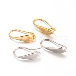 Brass Earring Hooks, Ear Wire, with Horizontal Loop, Mixed Color, 18x5.5x10.5mm, Hole: 3.5mm, 18 Gauge, Pin: 1mm