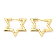 Серьги-кольца со звездами из латуни для женщин EJEW-D059-07G