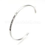 201 Stainless Steel Cuff Bangles BJEW-Q685-09