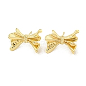 Женские серьги-гвоздики из латуни с бантом и стойкой EJEW-Z051-06G