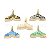 Латунные микропаве прозрачные подвески с фианитом KK-S048-05G