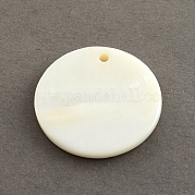 Плоские круглые амулеты морской раковины SSHEL-R025-8mm