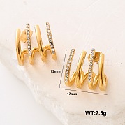 Многослойные серьги-гвоздики из нержавеющей стали GV4612-2