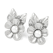 Серьги-гвоздики в форме цветка из нержавеющей стали 304 EJEW-M233-05P