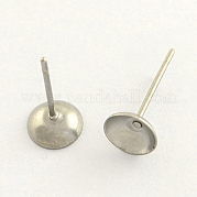 304 Stainless Steel Post Stud Earring Findings STAS-R063-51