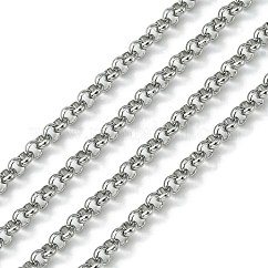 Anlaufgeschützte Roloketten aus Edelstahl 304, ungeschweißte Erbsengliederketten, Edelstahl Farbe, 4x1.5 mm