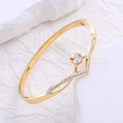 Bracelet minimaliste en acier titane serti de diamants pour hommes et femmes