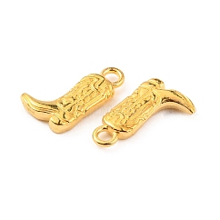 Pendente in lega, ciondoli per stivali da cowboy occidentali, oro, 18x11x3mm, Foro: 2.5 mm