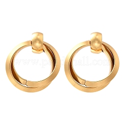 201 ステンレススチールイヤリング  304ステンレスピン付き  PVD真空メッキ  フラットラウンド  ゴールドカラー  20x20mm&nbsp;EJEW-Q026-02G-A