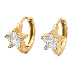 Pendientes de aro con forma de estrella&nbsp;EJEW-P344-01G