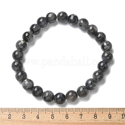 Natürliche Larvikit-Perlen-Stretch-Armbänder&nbsp;X-BJEW-K212-B-046