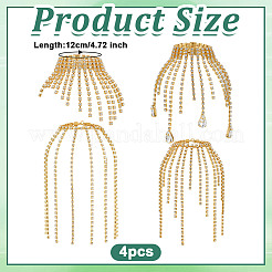 4 шт. латунные подвески для бокалов вина со стразами HJEW-OC00254