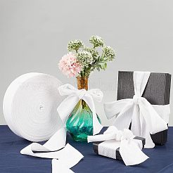 綿綿ツイルテープリボン  ヘリンボーンリボン  家の装飾のため  装飾用ラッピングギフトとDIY工芸品  ホワイト  2