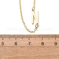 女性用真鍮イニシャルリンクチェーンネックレス  文字N  15.75インチ（40cm）&nbsp;FS-WG848C9-14