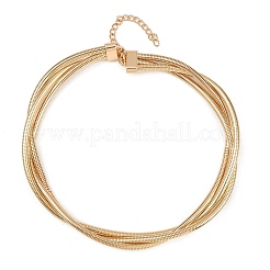 Ожерелья-чокеры из сплава с круглой цепочкой-змейкой из 3 нити для женщин и мужчин NJEW-C090-02G
