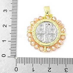 Латунь стекло кулоны KK-Z101-07G