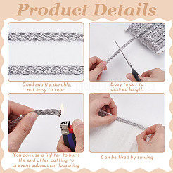 Отделка из металлизированного полиэстерового плетеного кружева&nbsp;OCOR-WH0678-20A