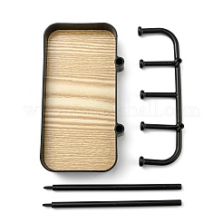 Пластиковая подставка для ювелирных изделий с деревянным подносом&nbsp;LS-AJEW-Z032-02A