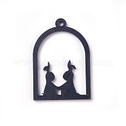Anhänger mit offener Lünette aus Acrylhasen&nbsp;KY-WH0019-08