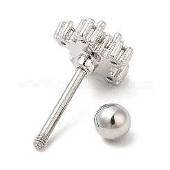 Messing Micro Pave klare Zirkonia Ohrstecker&nbsp;LS-EJEW-L265-11P
