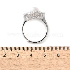 925 регулируемое кольцо из родированного серебра для женщин RJEW-M065-01P