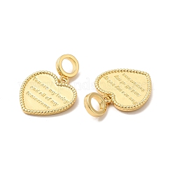 Подвеска из латуни с подвеской в виде сердца в европейском стиле&nbsp;KK-B068-11G