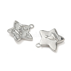 Рождественские подвески из латуни с микропаве из прозрачных кубических цирконий KK-A280-03A-P