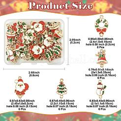 30 шт. 5 стиля рождественских эмалевых звеньев из сплава&nbsp;FIND-FS0004-93