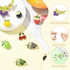 10 шт. 10 шт. эмалевых булавки с изображением фруктов&nbsp;JEWB-CJ0001-78