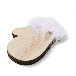 Décorations de pendentif en bois inachevé de noël&nbsp;WOOD-D026-01A