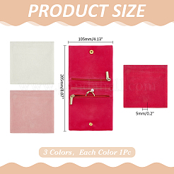 3 шт. 3-х цветные складные мешочки из микрофибры и флиса для хранения украшений на молнии для сережек ABAG-ME0001-01