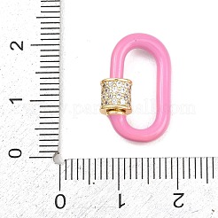 Fermoirs mousquetons à vis ovales en laiton micro-pavé de zircone cubique transparente&nbsp;KK-B167-01A-02G