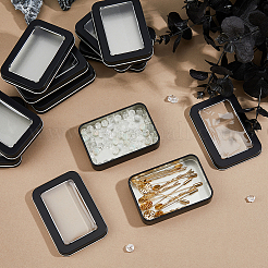 Ящик для хранения из жести с прозрачным окошком CON-WH0099-23EB