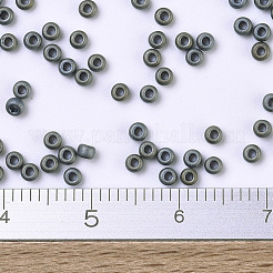 MIYUKIラウンドロカイユビーズ  日本製シードビーズ  （rr2002)マットメタリックシルバーグレー  11/0  2x1.3mm  穴：0.8mm  約1100PCS /ボトル  10 G /ボトル&nbsp;SEED-JP0008-RR2002