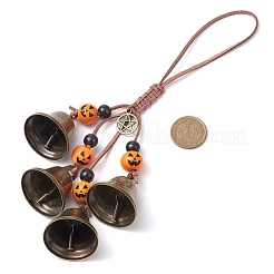 Décoration pendentif cloche en fer thème Halloween&nbsp;HJEW-JM02473