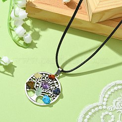 Colliers à pendentif arbre de vie en alliage&nbsp;NJEW-JN04559-01