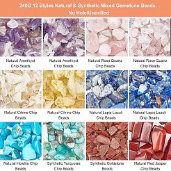 240 г 12 стиля бусины из натуральных и синтетических смешанных драгоценных камней G-NB0003-23