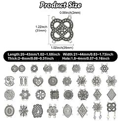 60 шт. 30 стиля тибетского стиля из цинкового сплава многожильные звенья&nbsp;FIND-CJ0003-63