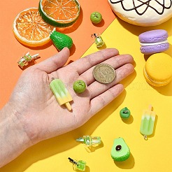 30шт 6 стиля непрозрачные подвески из смолы RESI-YW0001-67A