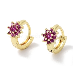 Серьги-кольца из латуни с паве из циркония EJEW-L269-123G