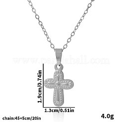 Collares colgantes de cruz religiosa de acero inoxidable 304 para mujer&nbsp;GI0584-1