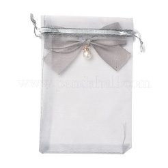 Sacchetti regalo con coulisse in organza di pizzo rettangolare&nbsp;OP-K002-03