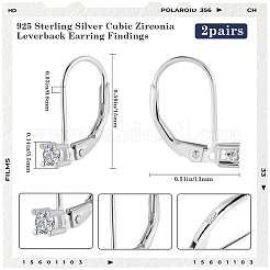 2 пара 925 сережек с застежкой-русалкой из стерлингового серебра STER-BBC0007-22